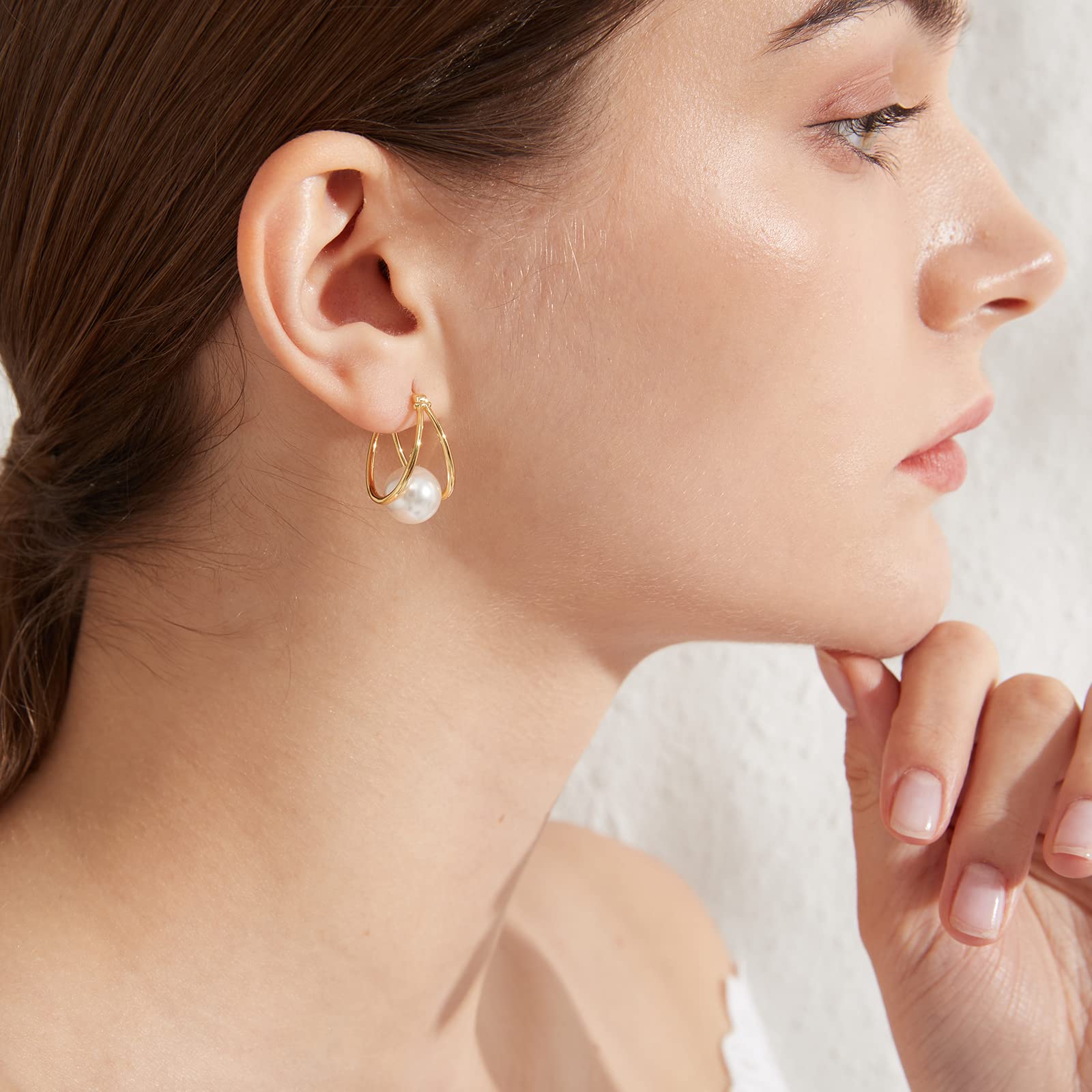 Gold & Silver Pearl Drop Earrings for Women | Freshwater Pearl Dangle Earrings | Sterling Silver & Gold Earrings | Perfect for Weddings, Parties & Special Occasions