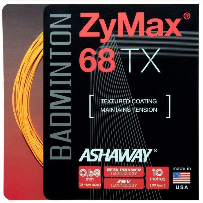 Ashaway Zymax 68 TX Badminton String Set (10m) - High Performance Badminton String for Power & Control - Perfect for Tournaments & Training