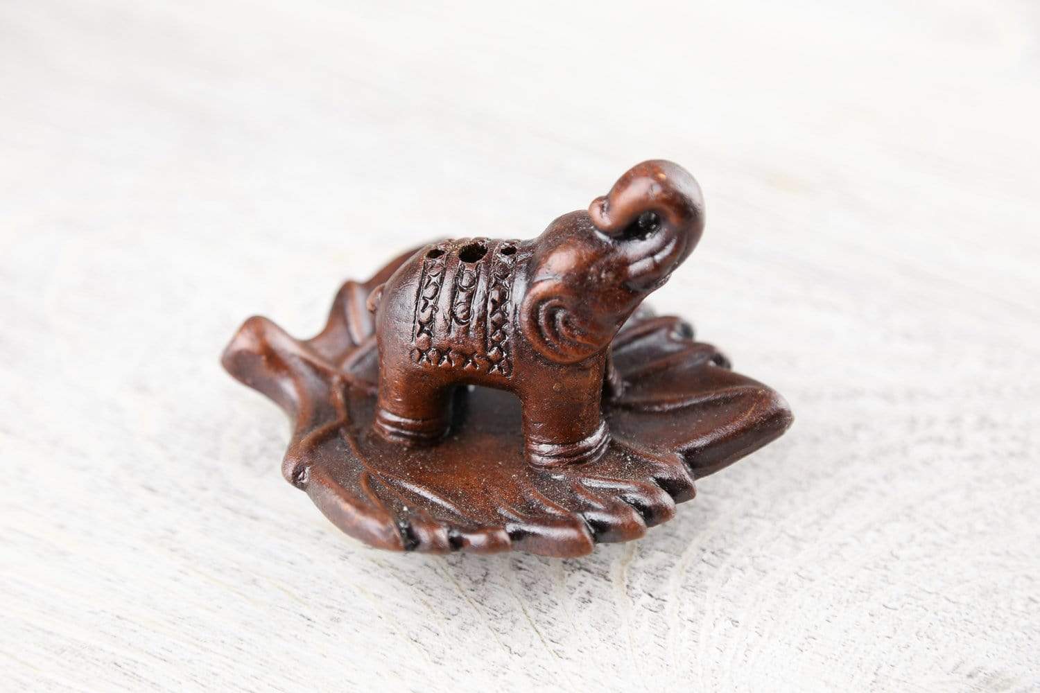Handmade Fired Clay Elephant Incense Burner - Aromatic Home Decor for Meditation, Yoga & Relaxation Spaces