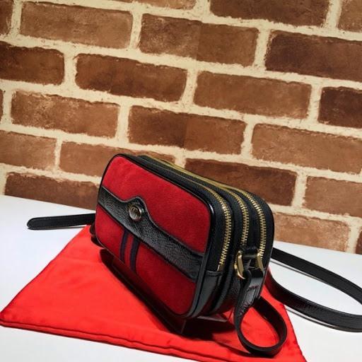 Gucci Ophidia Suede Mini Crossbody Bag in Red | Luxury Designer Handbag for Women | Perfect for Parties, Date Nights & Everyday Use