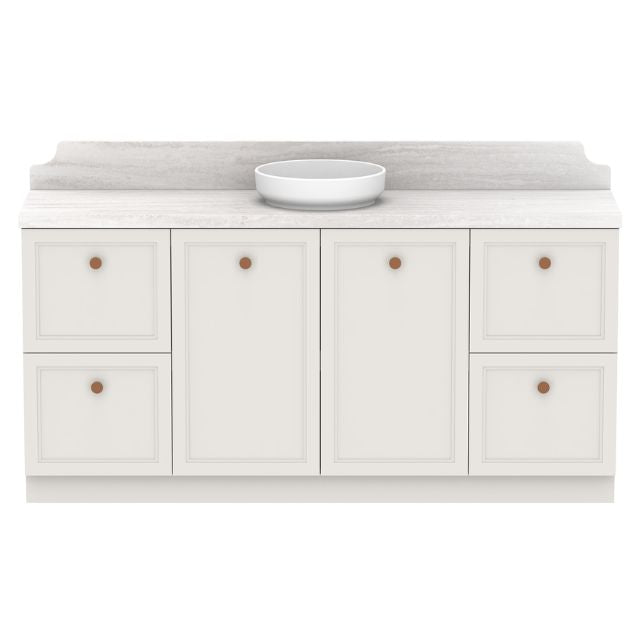 ADP Mabel Floor Standing Vanity with Premium Solid Surface Benchtop - Modern Cherry Pie Finish Bathroom Vanity for Master Bedroom & Guest Bathroom