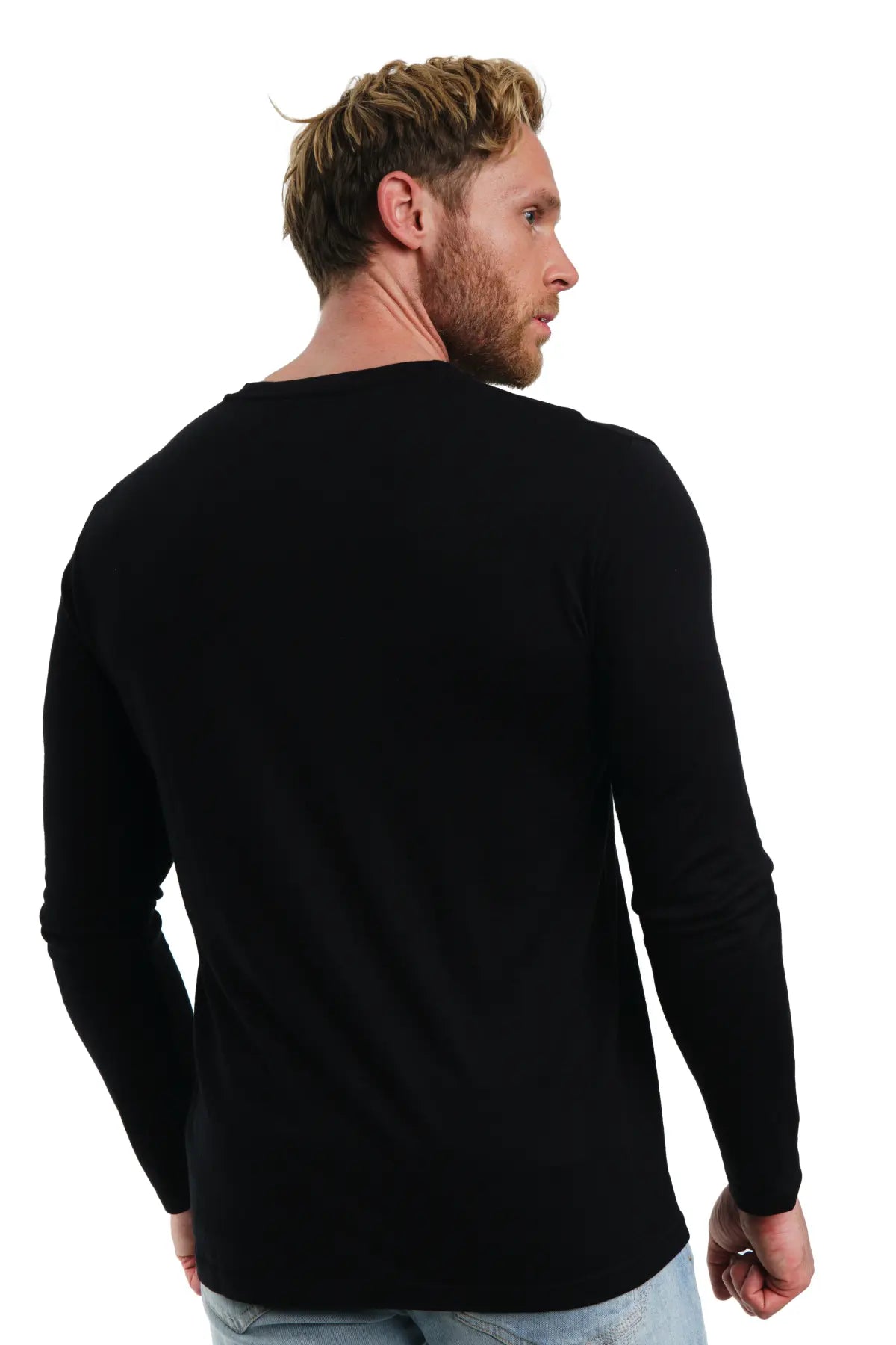 Premium Men's Merino Wool Long Sleeve Shirt - 165 GSM, Black | Warm & Breathable Base Layer for Hiking, Travel & Winter Outdoor Activities