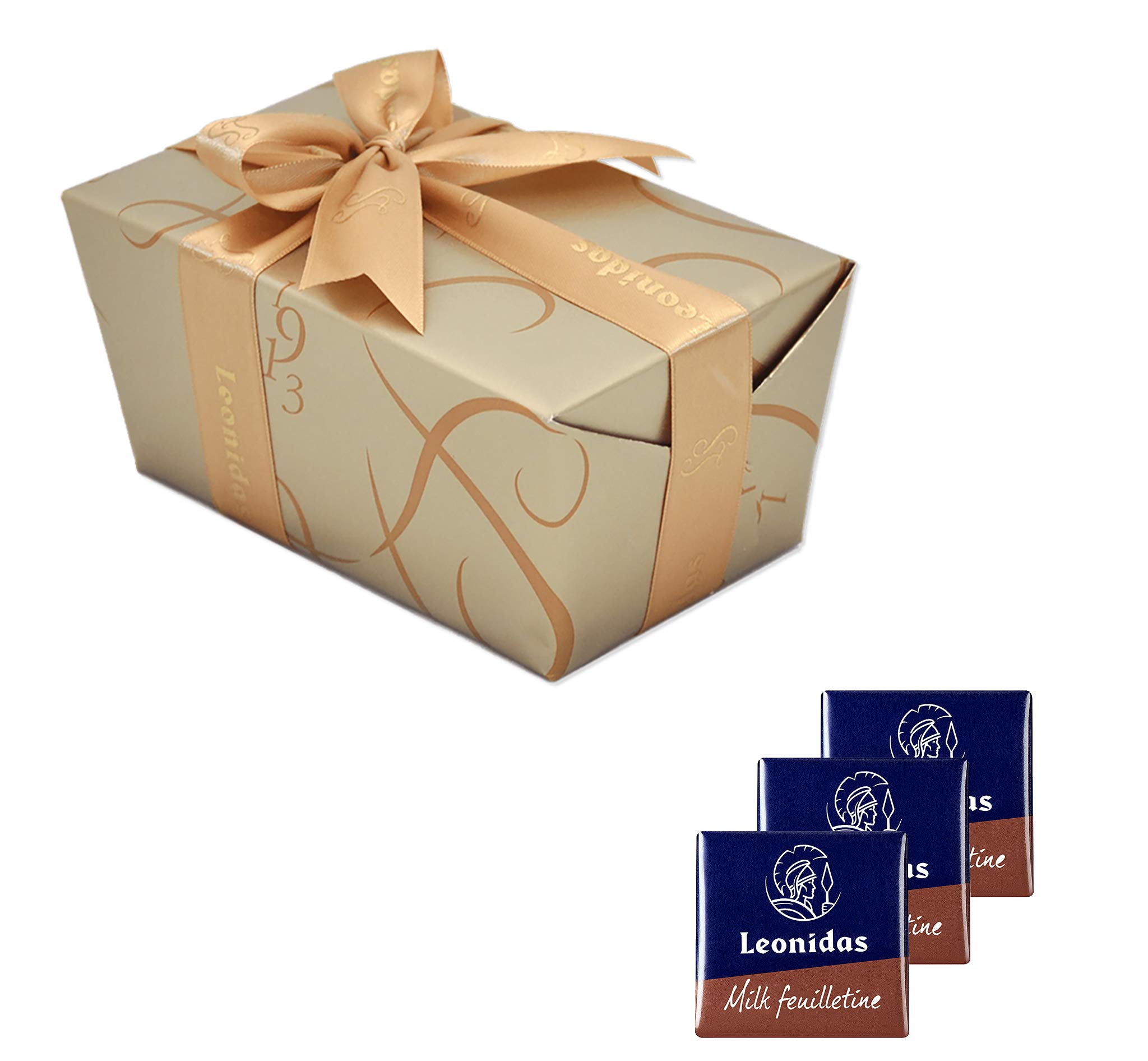 Leonidas Belgian Chocolates - 1 lb Napolitain Feuilletine Milk Chocolate Squares | Premium Gourmet Chocolate Gift Box | Perfect for Holidays, Birthdays & Corporate Gifts