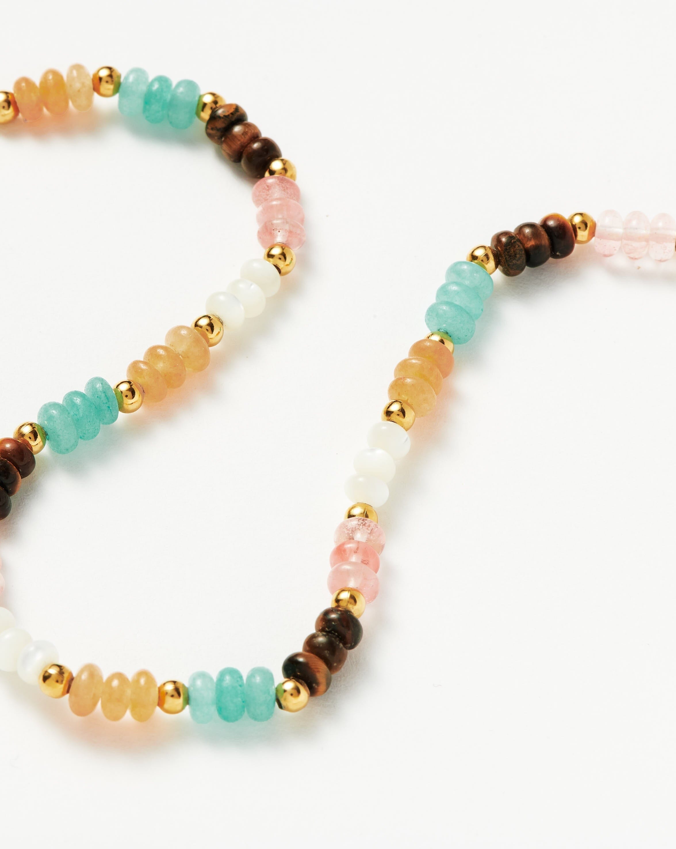 Good Vibes Multi Beaded Anklet - Adjustable Boho Ankle Bracelet for Women - Perfect for Beach, Summer & Festival Outfits