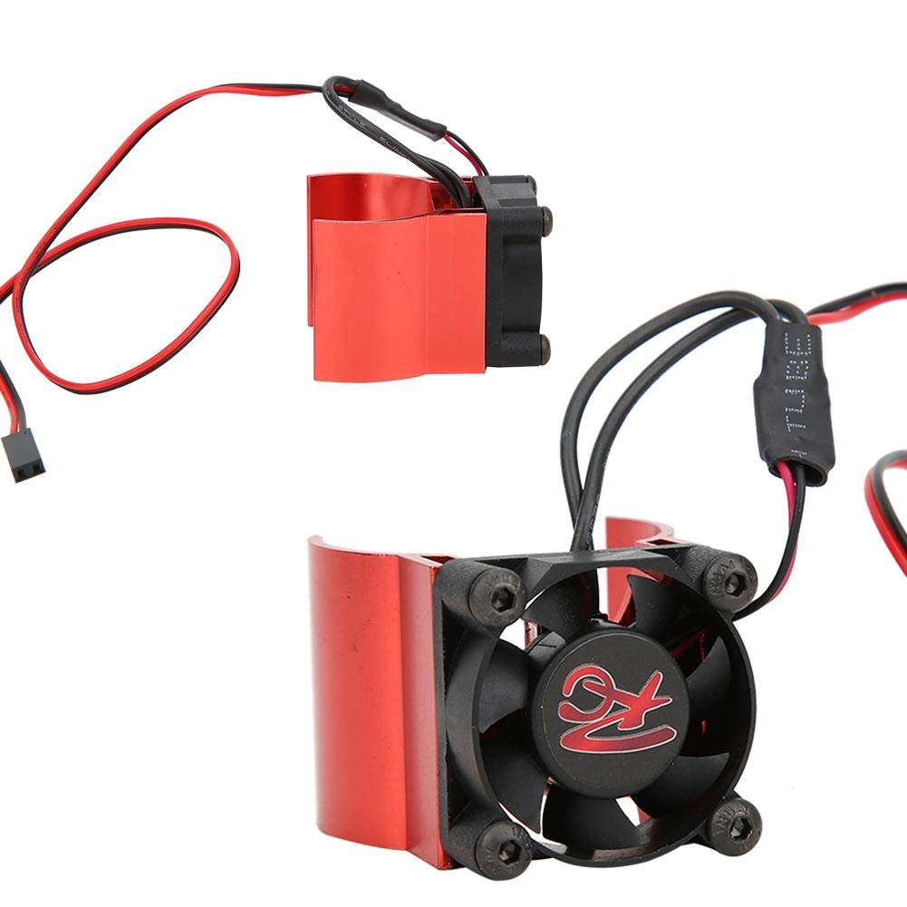 WESE RC Car Heat Sink Temperature Sensor - Aluminum Alloy Cooling System for 1/10 Axial RC Cars (Red) | High Performance Cooling for Off-Road Racing & RC Car Enthusiasts