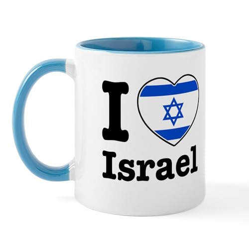 White/Blue Inside - I Love Israel Mug