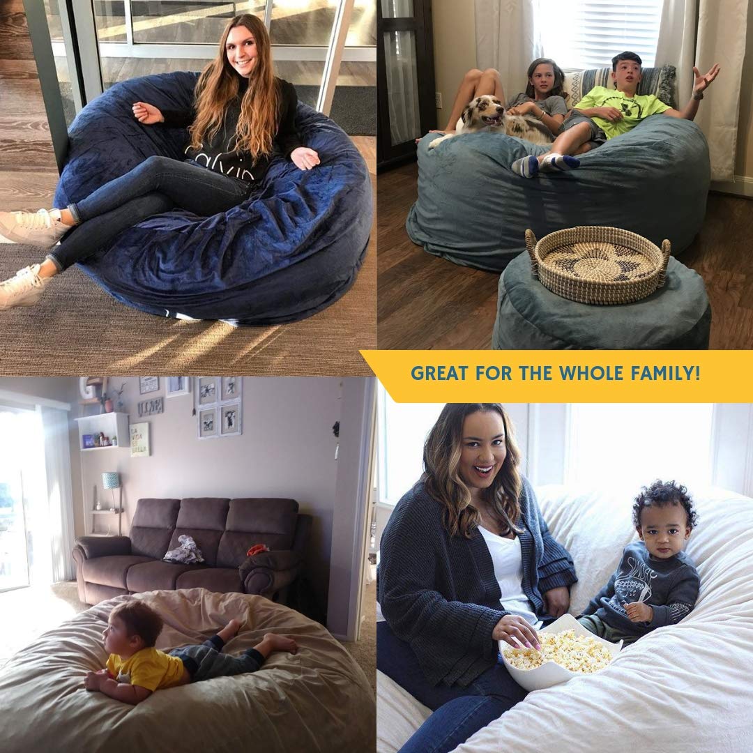 ULTIMATE SACK Oversized Bean Bag Chair - Super Soft Camel Fur Floor Pillow for Adults & Kids | Perfect for Living Room, Bedroom, Game Room & Dorm Lounge Furniture