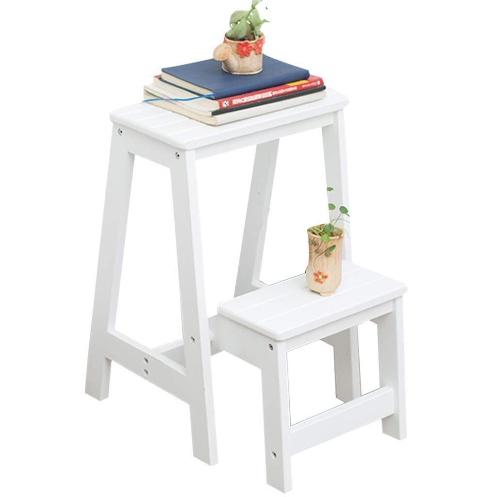 Foldable Wooden Step Stool Ladder for Adults & Kids - Non-Slip Multi-Functional Stair Chair with Storage Shelf, Perfect for Kitchen, Bathroom, Bedroom, and Garden Use
