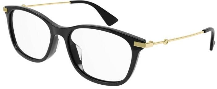 Gucci GG 1061OA 001 Black/Gold Metal Rectangle Unisex Eyeglasses - Stylish Designer Glasses for Men & Women - Perfect for Work, Driving & Fashion Accessories