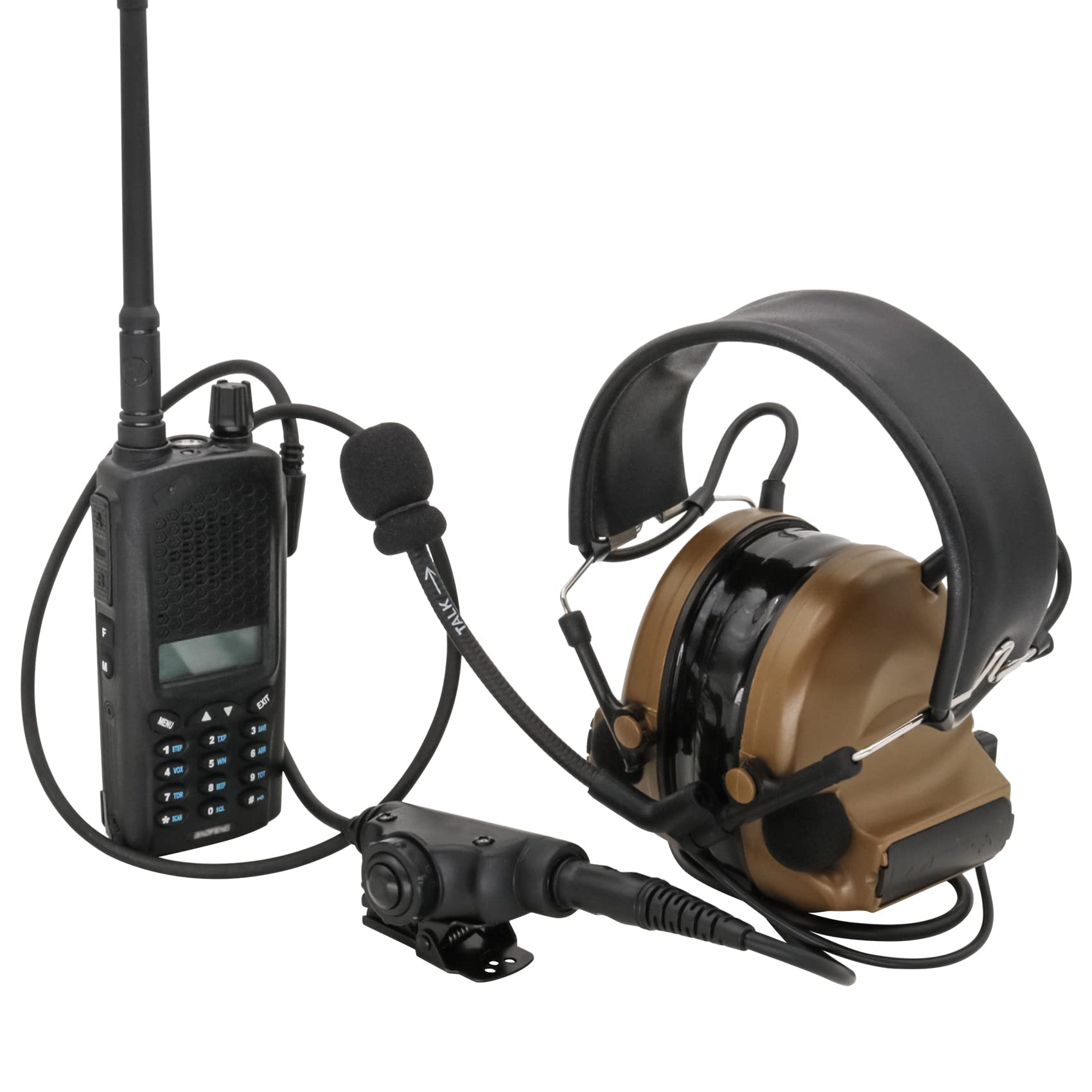 HEARFALCOM Tactical Headset Adapter U94 V2 PTT Push to Talk Communication Device with Standard 7.00mm Jack - Compatible with Kenwood Radios & Civilian Tactical Headsets (Black) - Ideal for Military Training, Airsoft Games & Outdoor Adventures