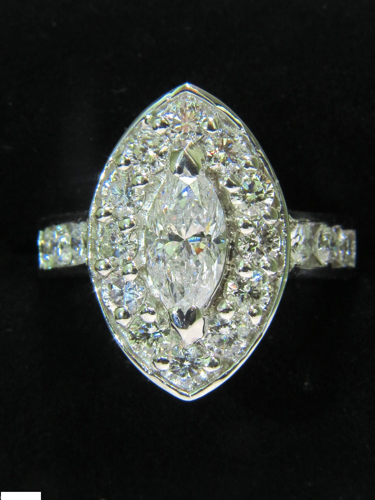 2.62 Carat Diamond Cluster Ring - Marquise & Round Cut 14K Gold Halo Engagement Ring for Women, Perfect for Weddings, Anniversaries & Special Occasions
