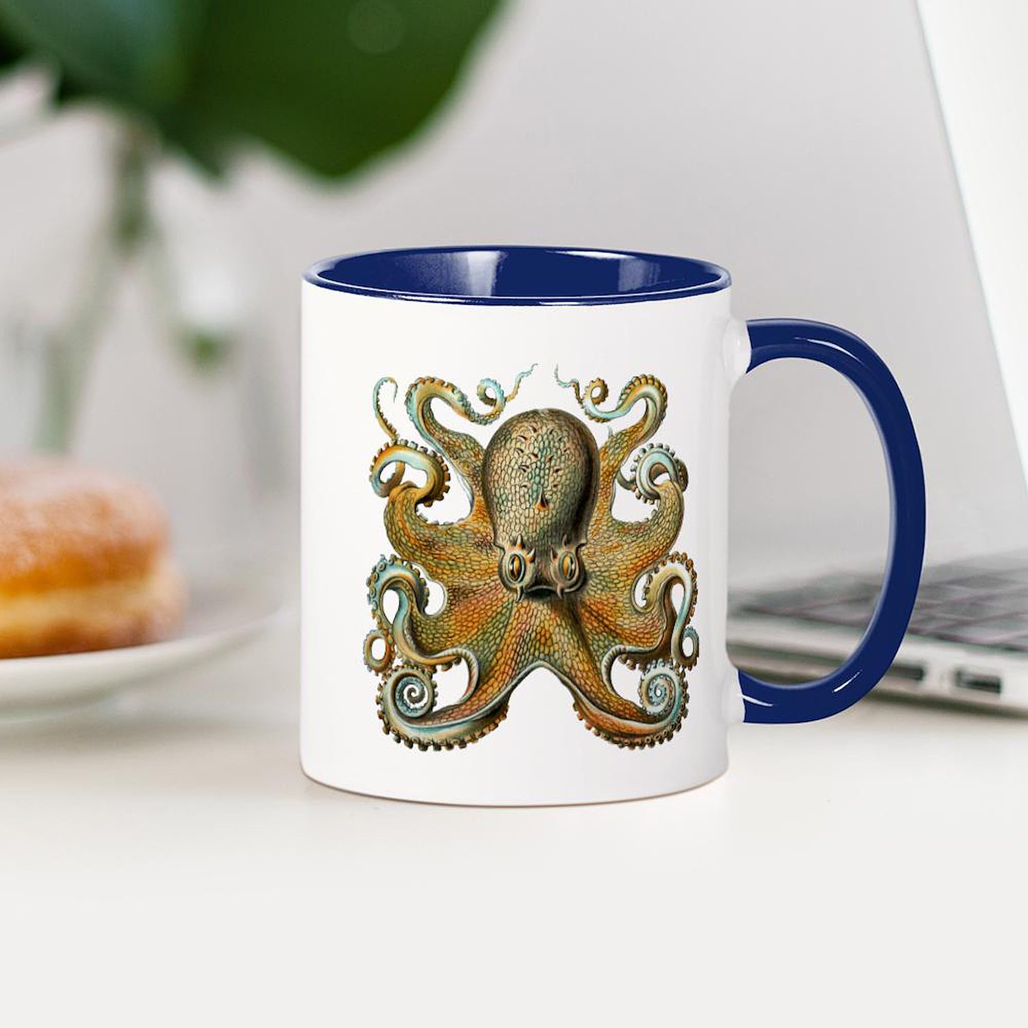 Octopus Ceramic Coffee Mug 11 oz (325 ml) - Unique Gift for Coffee Lovers, Tea Drinkers & Office Use - Funny & Cute Design for Home, Office or Gifts