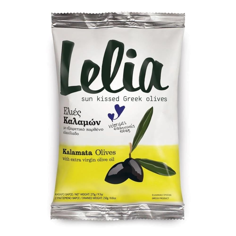Premium Greek Kalamon Olives 250g - Natural, Pitted, Sun-Dried - Perfect for Salads, Charcuterie Boards & Mediterranean Recipes