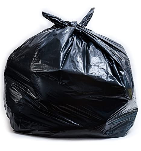 EcoQuality Heavy Duty 46 Gallon Black Trash Bags - Strong Large Garbage Can Liners for Kitchen, Home, Office, Industrial & Outdoor Use - 10 Count Pack - Perfect for Waste Disposal, Cleaning & Contractors