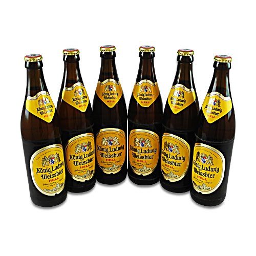 König Ludwig Weissbier Hell - Premium German Wheat Beer (6 x 0.5L Bottles, 5.5% ABV) - Perfect for Oktoberfest, BBQs & Beer Tasting Events