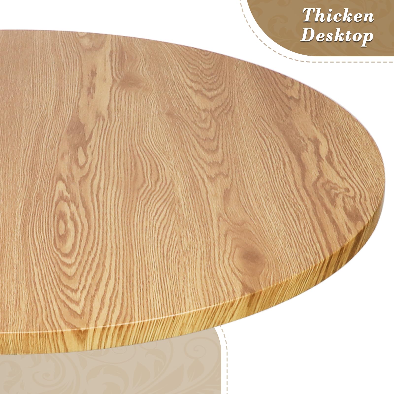Modern Adjustable Height Round Bar Table - Tall Cocktail & Bistro Pub Table with Sturdy Base - Perfect for Home Kitchen, Restaurant & Outdoor Dining - Natural Wood Finish