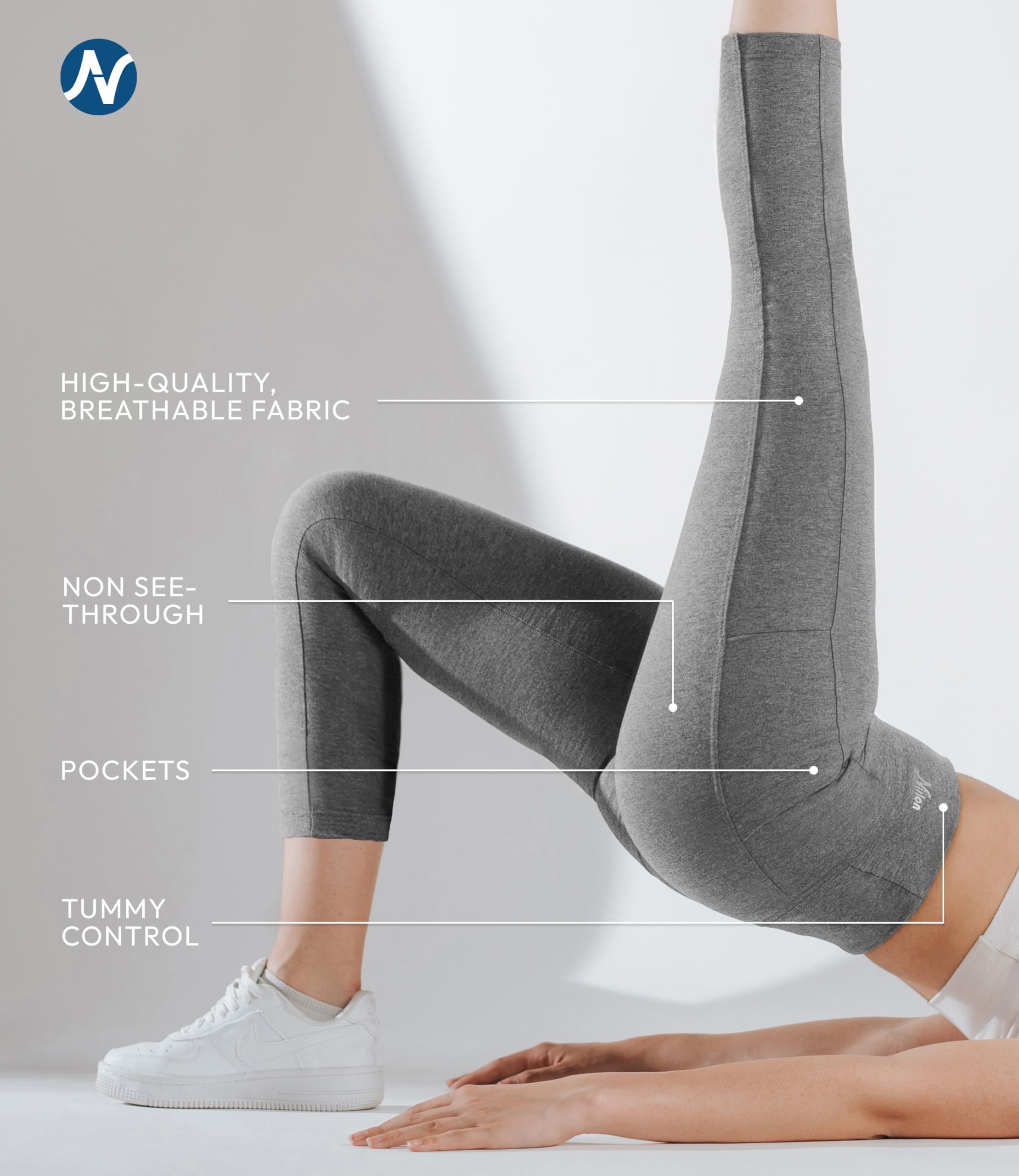 Breathable High Waisted Capri Leggings with Pockets for Women - Nirlon Workout Yoga Running Leggings - Perfect for Gym, Lounge & Outdoor Activities