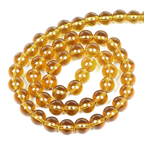 60pcs 6mm Round Natural Stone Beads - Amber Crystal Gemstone Loose Beads Strand for DIY Jewelry Making, Bracelets, Necklaces | Perfect for Adults Crafts, Gifts & Boho Style Accessories