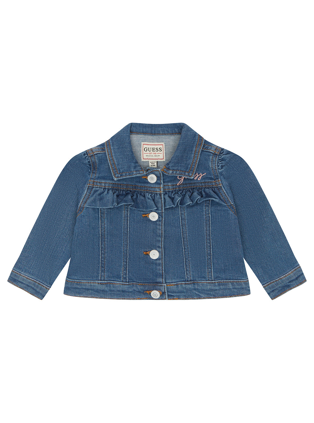 Blue Denim Bear Embroidered Jacket for Baby Boys & Girls (0-18 Months) - Cute Casual Outfit for Daily Wear, Photos & Special Occasions