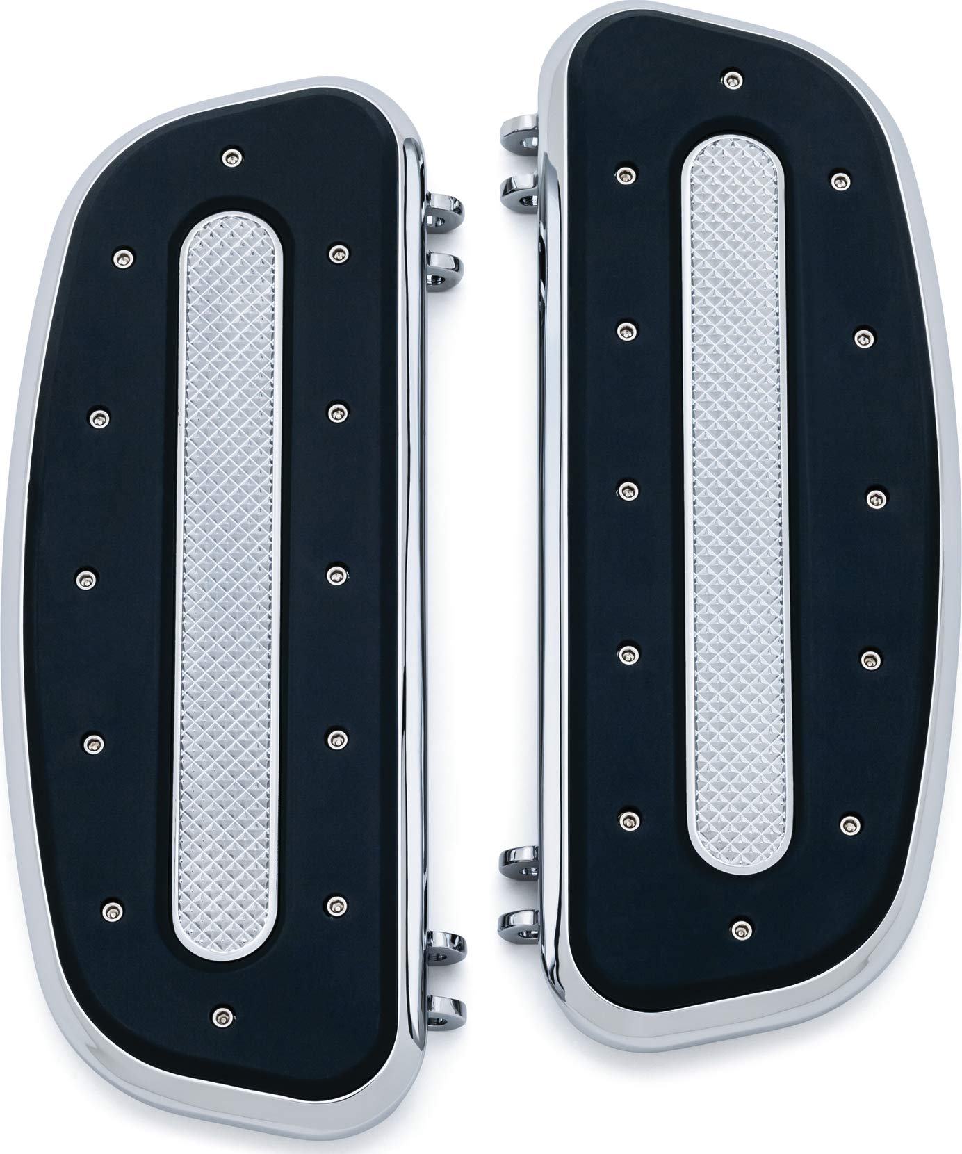 Kuryakyn 7041 Chrome Motorcycle Foot Control Floorboards for Harley-Davidson (1983-2019) - Heavy Duty Driver Footpegs - Perfect for Long Rides & Custom Bike Builds