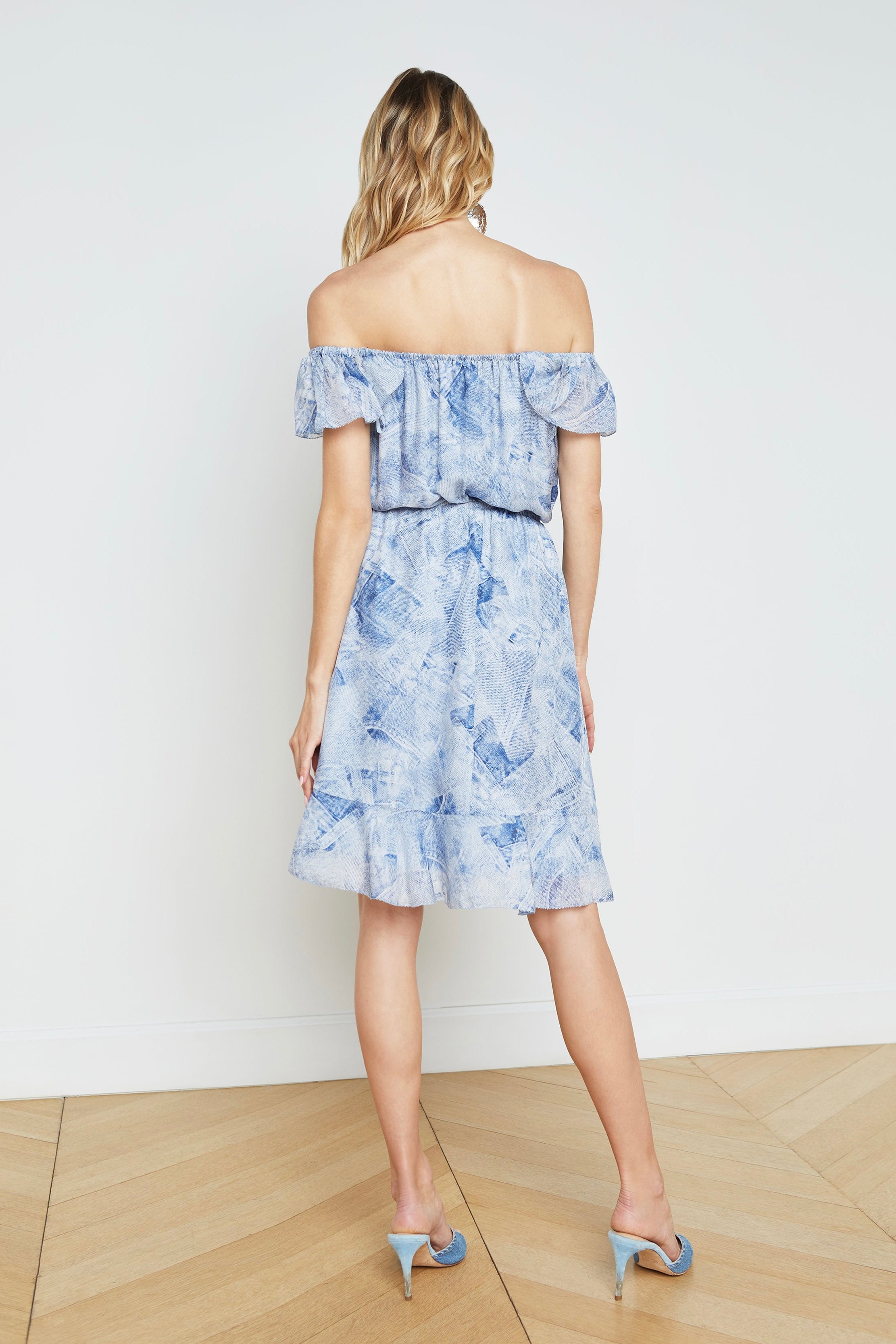 L'Agence Leonie Women's Silk Off The Shoulder Dress - Elegant Summer Party & Wedding Guest Outfit