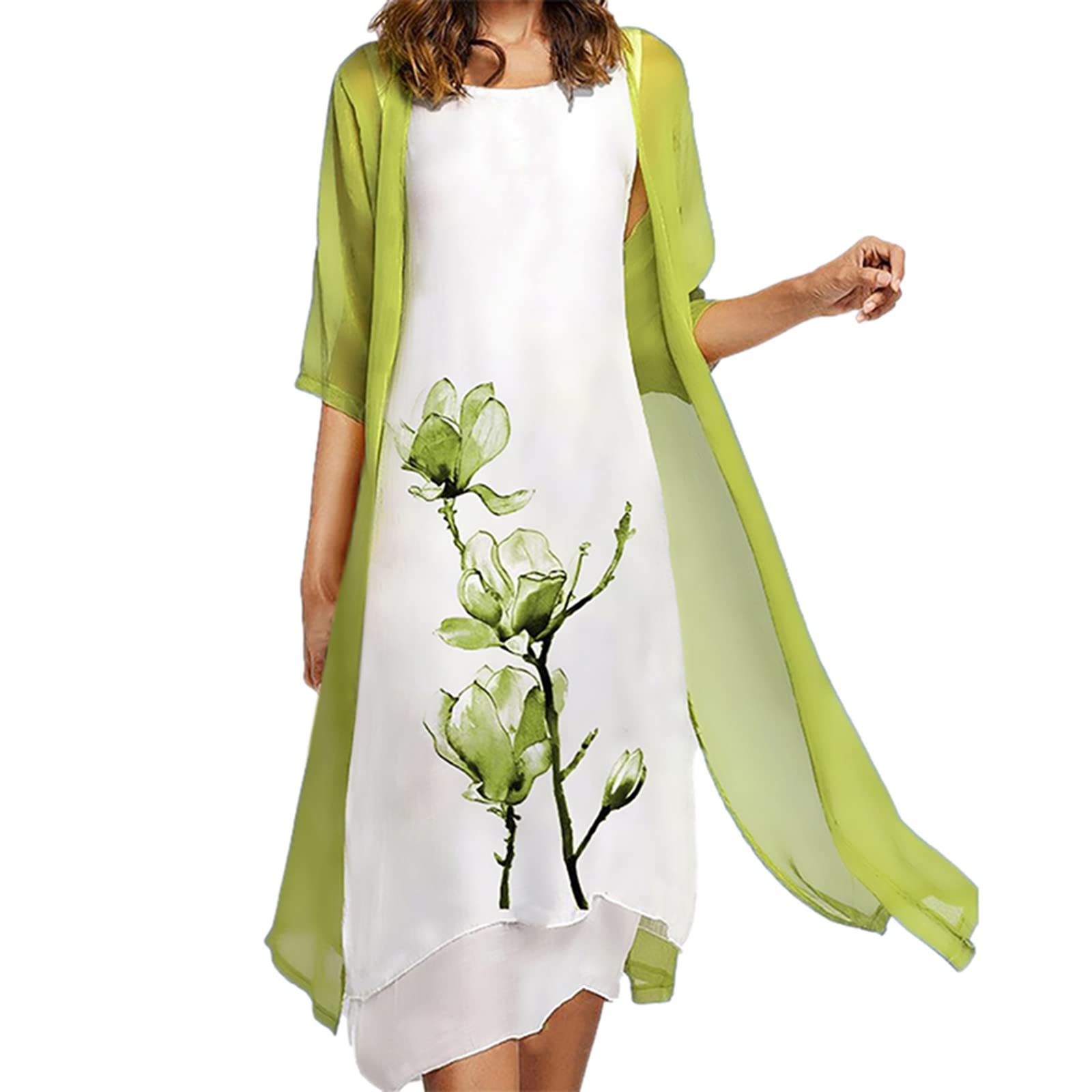 Stylish Women's Floral Chiffon Sleeveless Maxi Dress - Casual Summer Vacation Dress for Beach, Party & Outdoor Activities