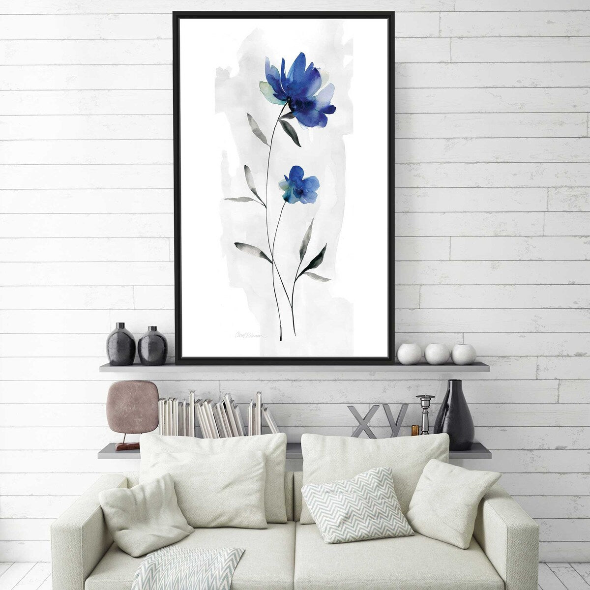 Blue I by Carol Robinson - Stunning Floating Canvas Wall Art - Perfect for Living Room, Bedroom & Office Decor