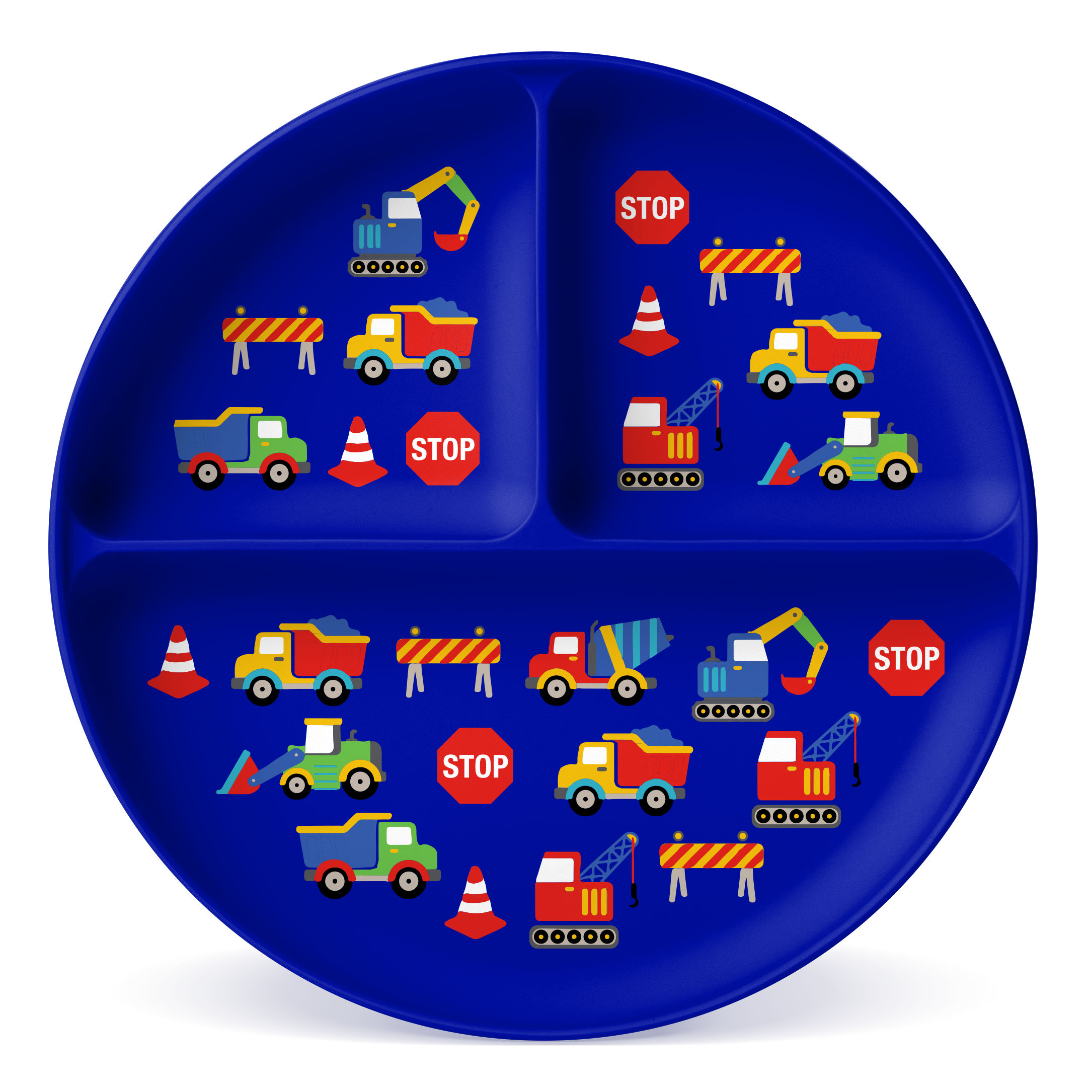 Parker Silicone Divided Plate - BPA-Free, Non-Slip, Microwave & Dishwasher Safe - Perfect for Kids Meals, Office Lunches & Picnics