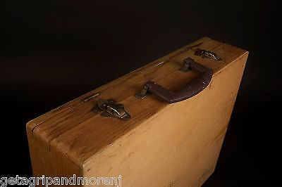 Vintage Artist Paint Box with Wooden Palette & Assorted Paints - Perfect for Oil Painting, Watercolor, and Outdoor Sketching