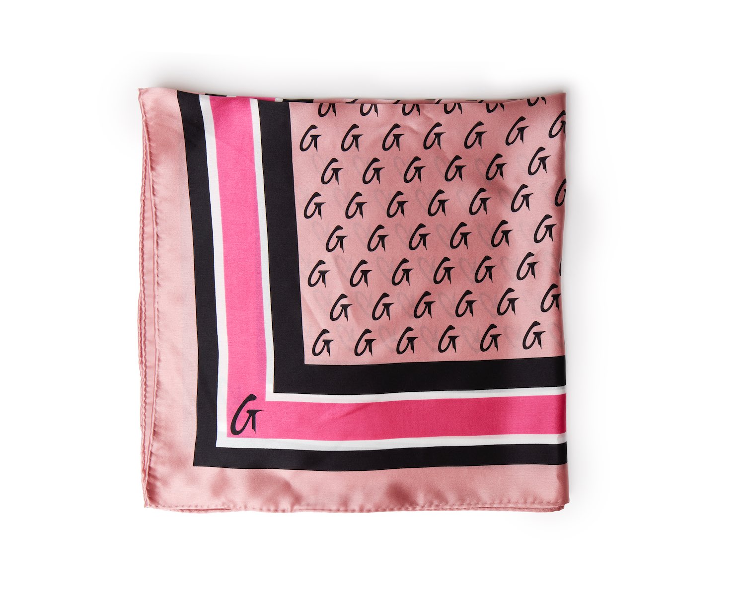 Luxury Monogram Silk Scarf - Medium Size, Soft Pink - Perfect for Women's Fashion Accessories, Gift Giving & Special Occasions
