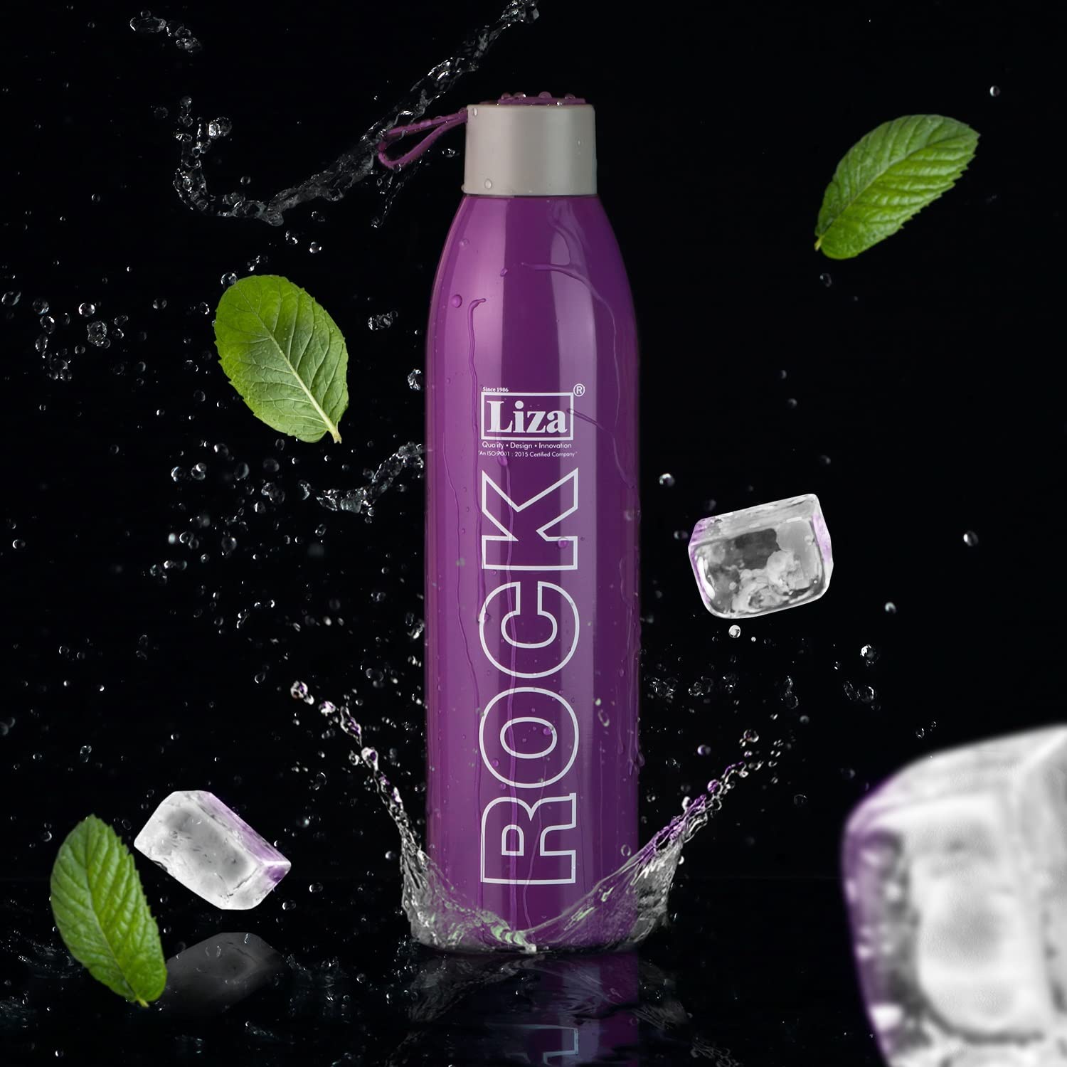 Liza Rock Insulated Stainless Steel Water Bottle - Leak Proof, Hot & Cold (Purple) for Travel & Gym