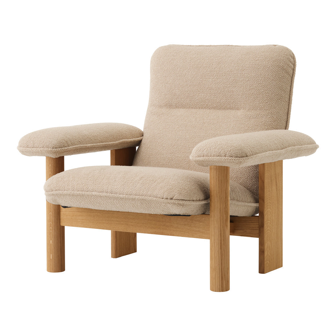Brasilia Lounge Chair - Mid Century Modern Accent Chair for Living Room, Bedroom & Office - Comfortable Upholstered Armchair with Wooden Legs - Perfect for Relaxing, Reading & Decor
