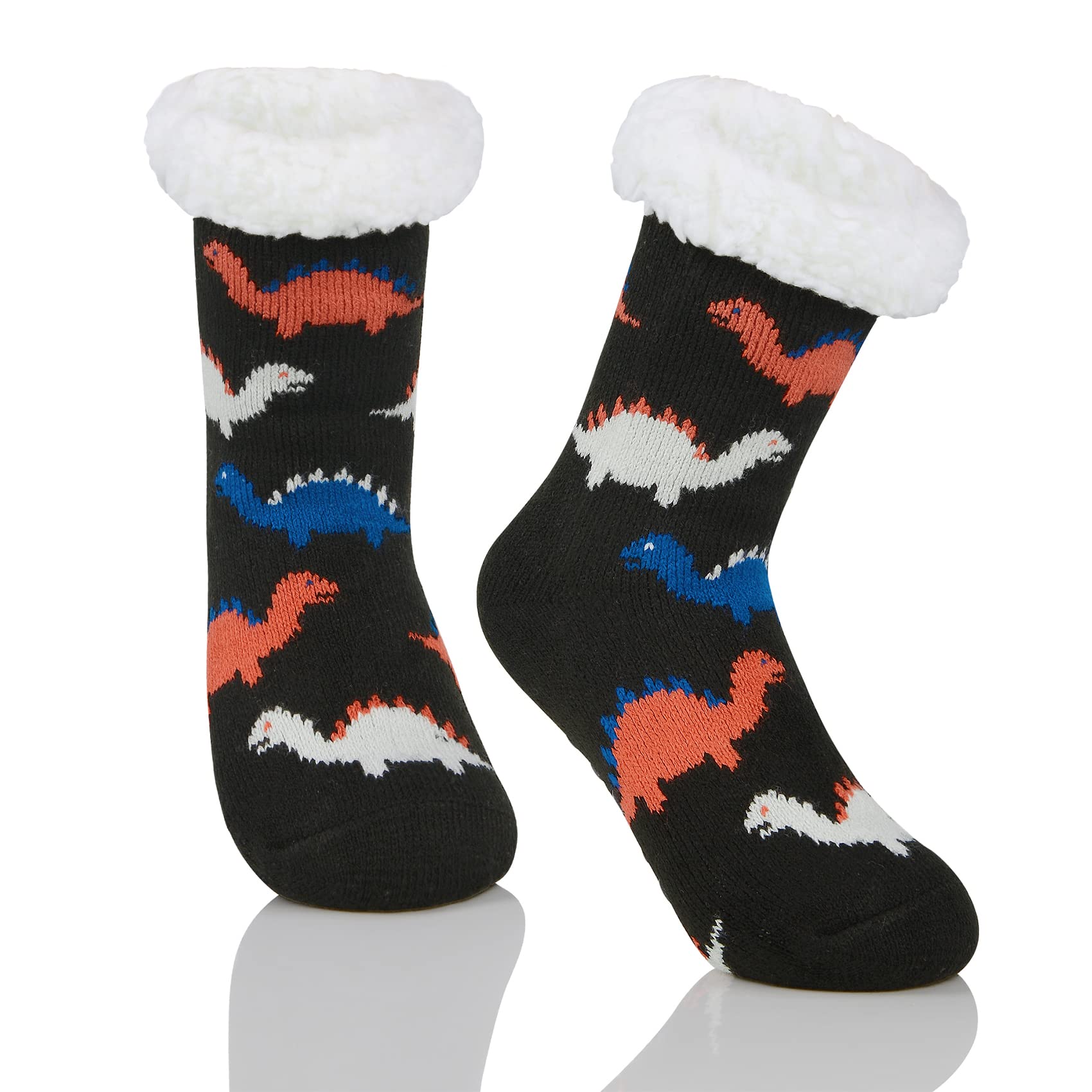 Durio Kids Slipper Socks for Girls & Boys - Thick Cozy Fuzzy Winter Socks with Animal Designs & Anti-Slip Soles | Warm Christmas Gifts for Toddlers (Indoor Play, Home Wear, Holiday Gift Ideas)