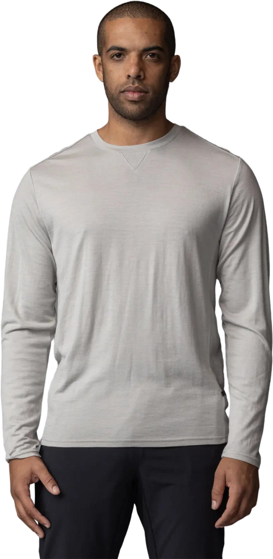 180GSM Single Jersey Merino Wool Long Sleeve Crew Neck T-Shirt for Men - Soft & Breathable Winter Base Layer for Hiking, Skiing & Outdoor Activities