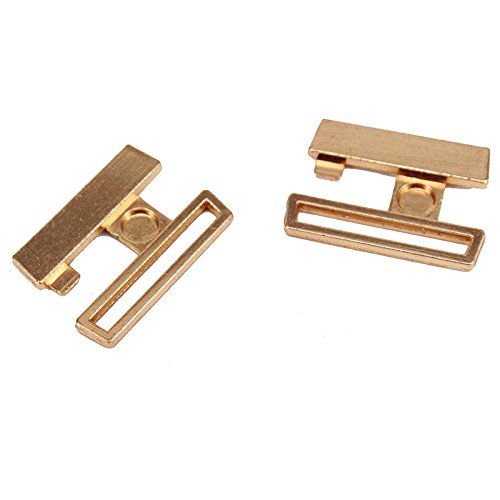10-Pack Gold Tone Metal Tape Closure Waist Extender Hooks & Eyes Clasps - Sewing Garment Fasteners for Bra, Swimsuit, Dress, Pants - Perfect for Clothing Adjustments and DIY Fashion Projects