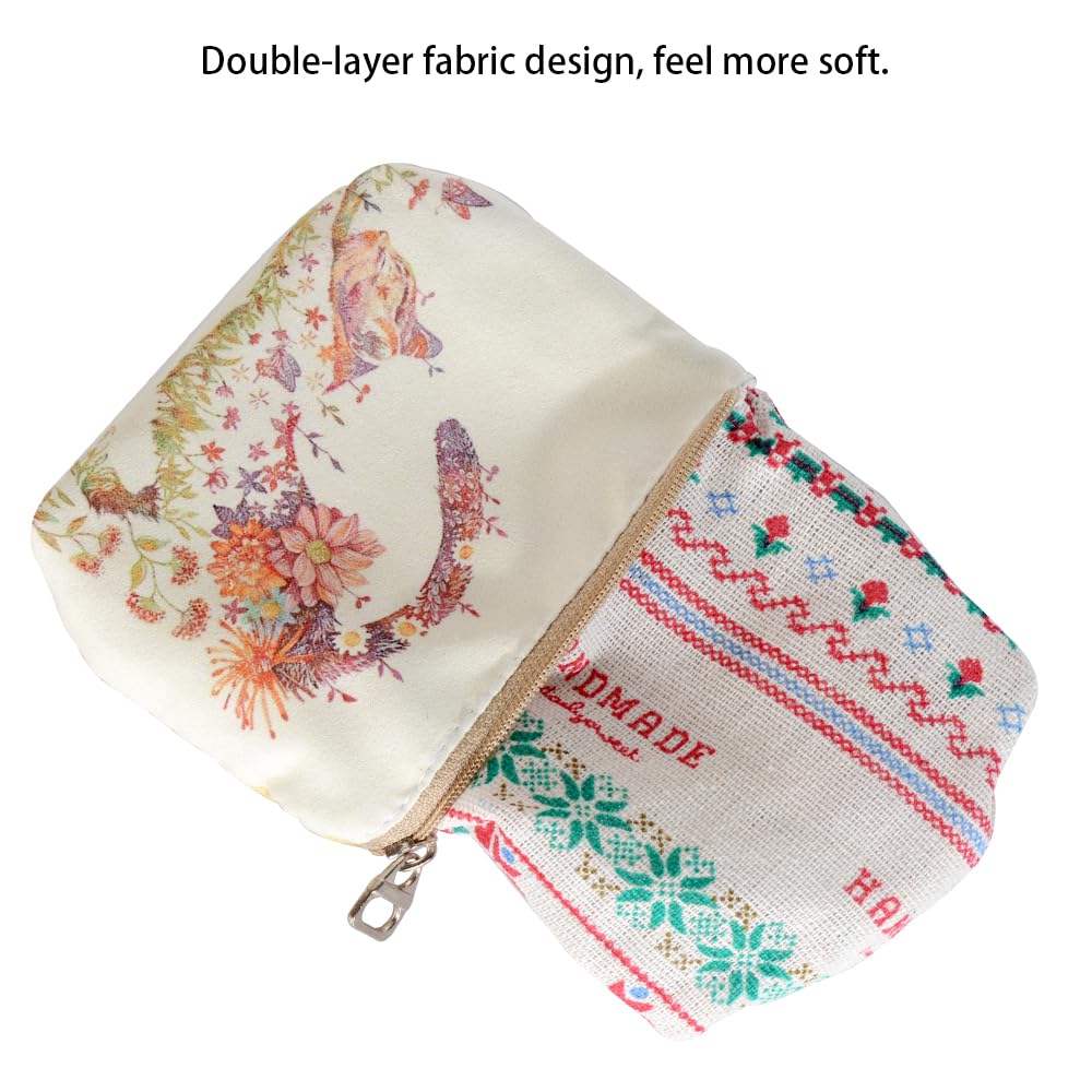 Cute Canvas Coin Purse for Women & Girls - Small Zippered Change Wallet Pouch - Perfect for Travel, Shopping, and Everyday Use