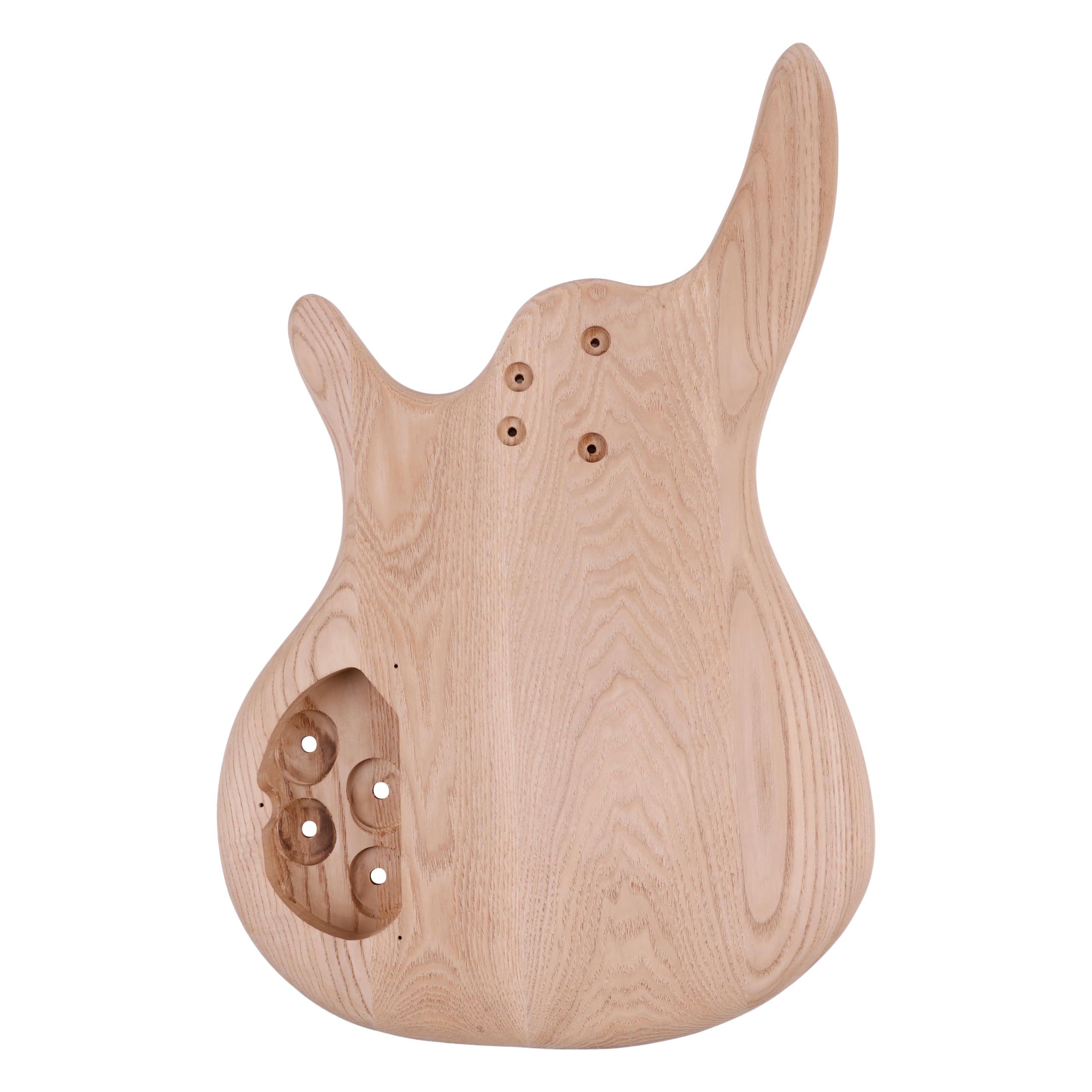 Leo Jaymz DIY Electric Bass Guitar Kit - Roasted Ash Body, Maple Neck & Ebony Fingerboard - 4-String Bass Guitar with All Components - Perfect for Beginners, Home Recording & Live Performances