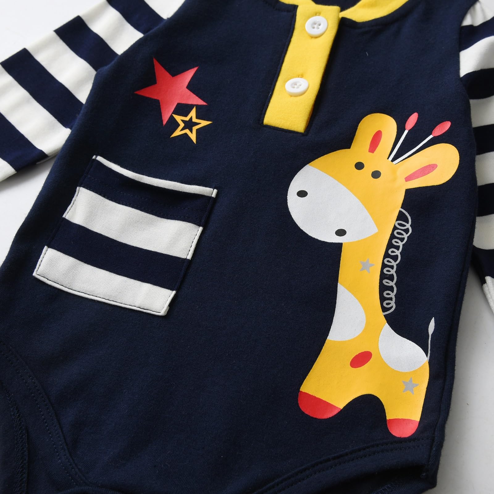 Joureker Baby Boys Clothes Set - Adorable Giraffe Pattern Romper & Pants Outfit for Infant Boys | Perfect for Playdates, Photoshoots & Everyday Wear