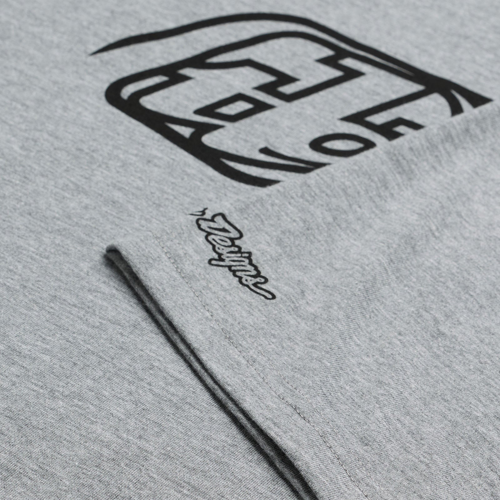 Men's Short Sleeve T-Shirt with Embroidered Badge - Soft Gray Heather Cotton Tee for Casual Wear & Everyday Outfits