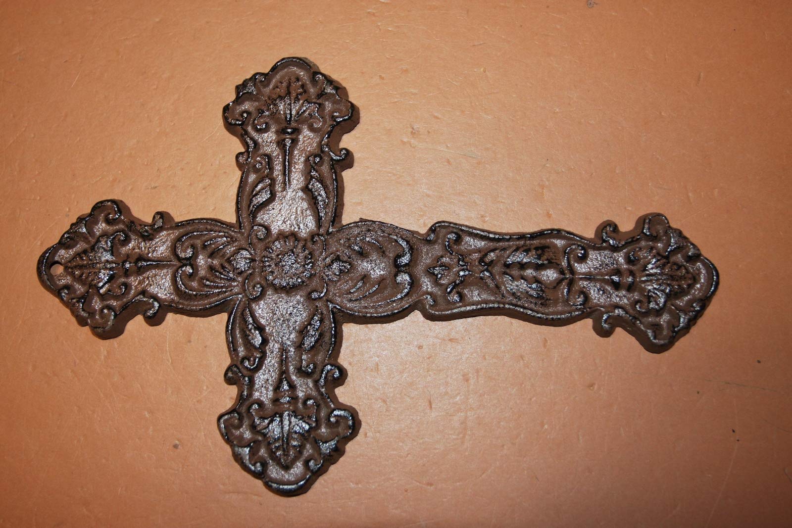 Christian Love Home Decor - Rustic Cast Iron Wall Cross Set of 5 for Farmhouse, Church & Bedroom Wall Art | Religious Gift & Spiritual Decor
