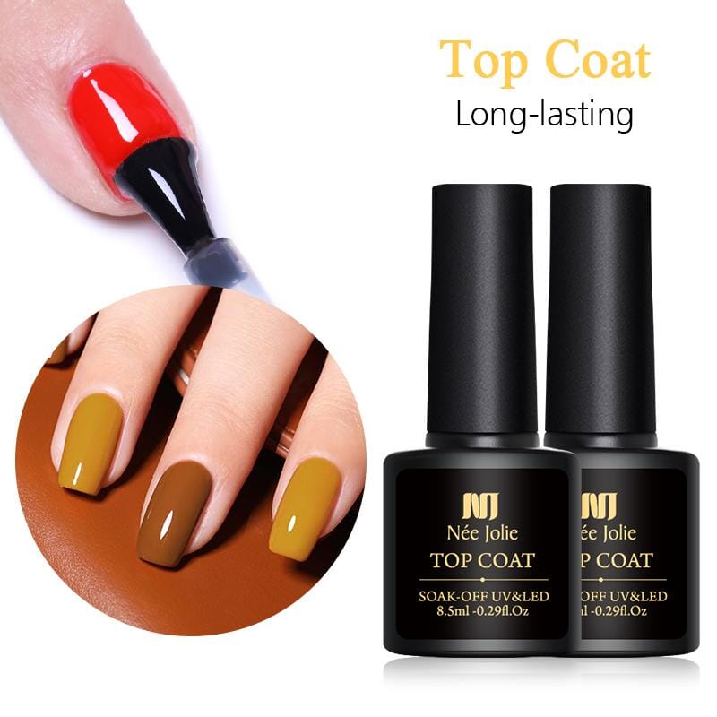 NEE JOLIE High Gloss Top Coat Nail Polish - 8.5ml Long Lasting Shine for Manicures & Pedicures | Perfect for Salon, Home Use & Special Occasions