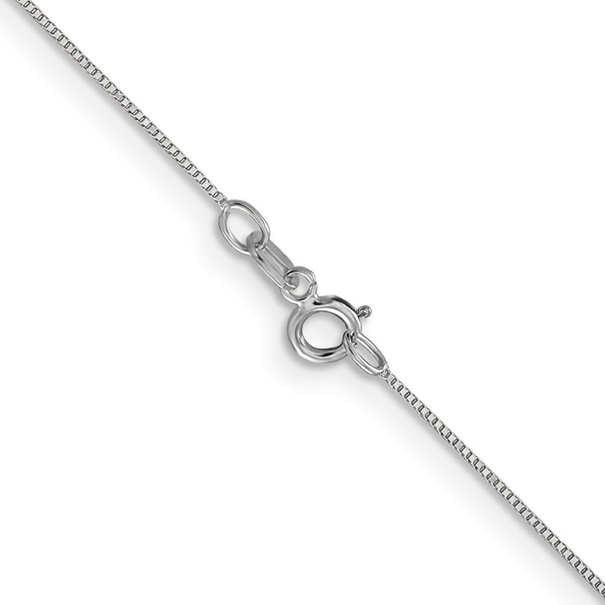 14K White Gold Solid Spring Ring Box Chain Necklace - 0.5mm Dainty Jewelry for Women & Men | Perfect for Everyday Wear, Gifts & Special Occasions