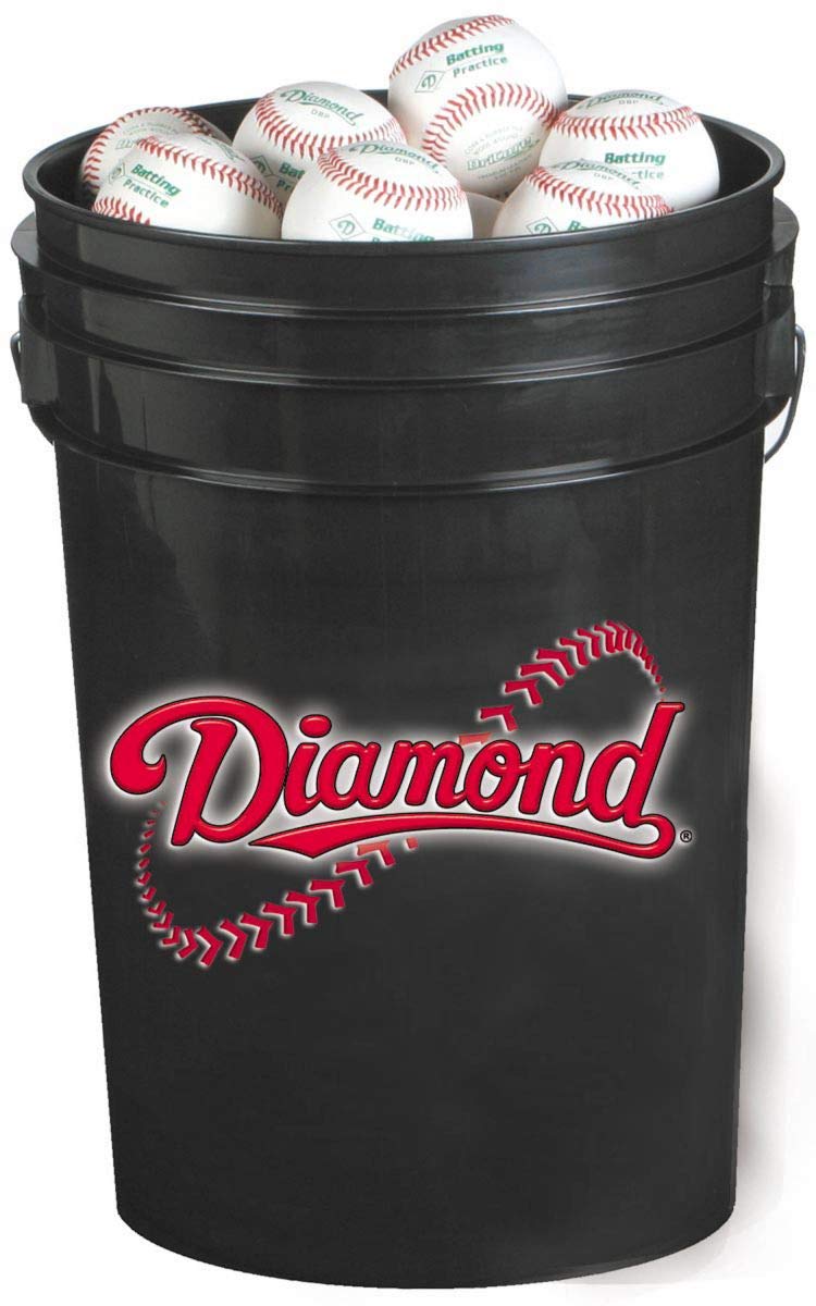 Premium Diamond BB-OL Practice Baseballs with Bucket - 24 Ball Pack for Baseball Training, Pitching & Fielding Drills - Perfect for Coaches, Teams & Youth Players