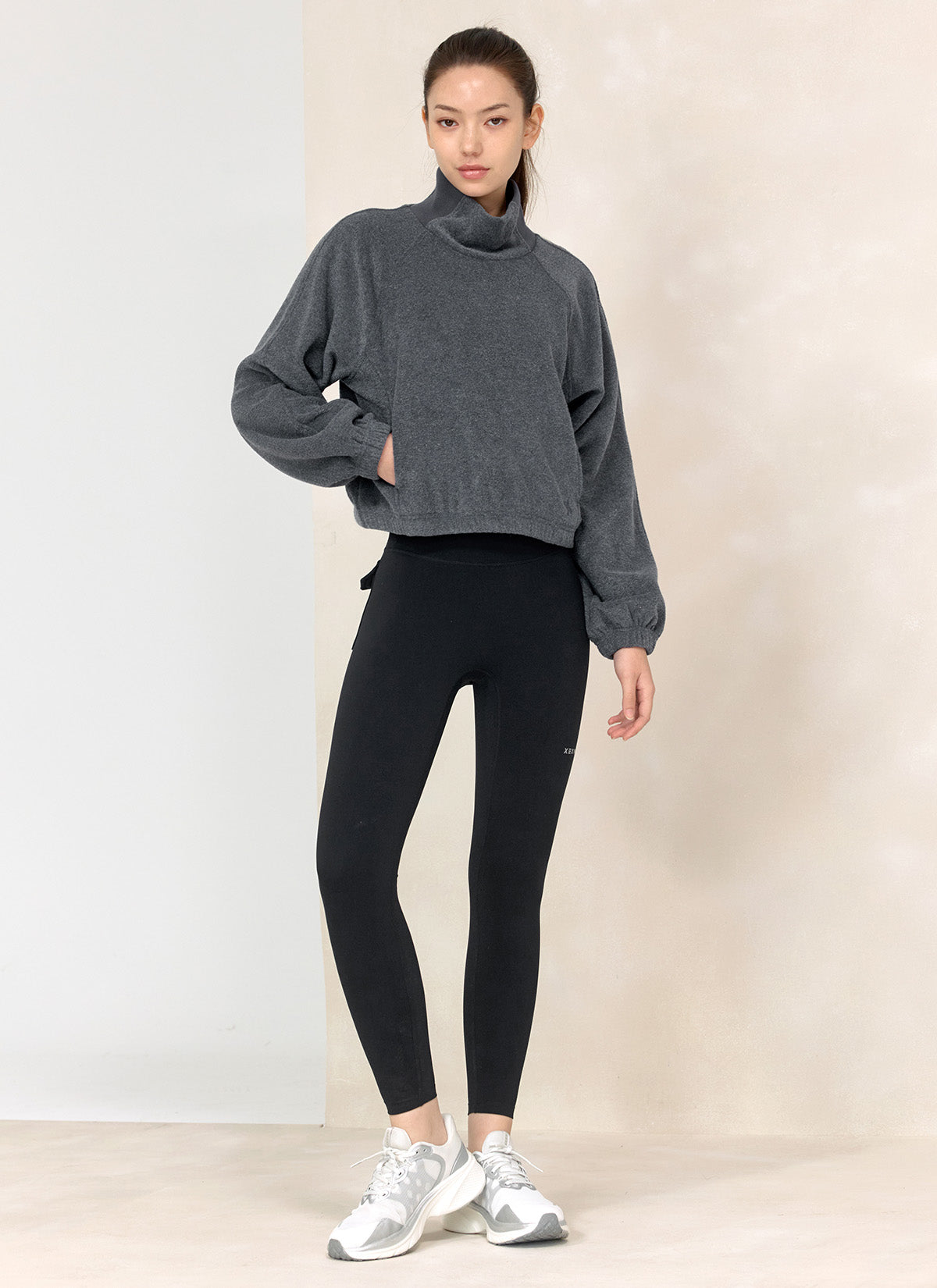 Fluffy String High Neck Sweatshirt for Women - Cozy Winter Pullover with Drawstring Hood - Perfect for Casual Outfits, Loungewear & Cold Weather Fashion