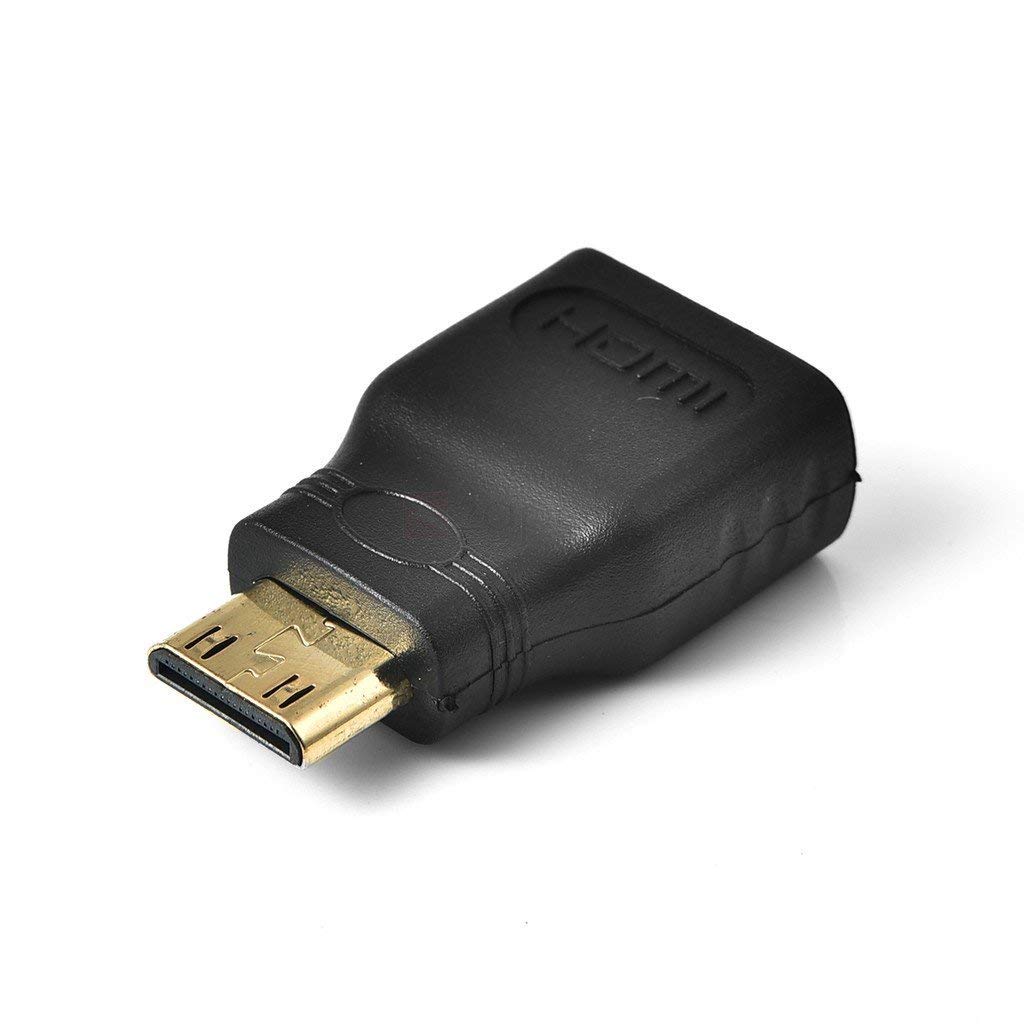 KraijjaRetail Mini HDMI to HDMI Female Adapter Converter Plug (Black) - Gold Plated Connectors for High-Speed 4K Video - Compatible with Cameras, Laptops, Gaming Consoles - Home Theater & Office Setup Accessory