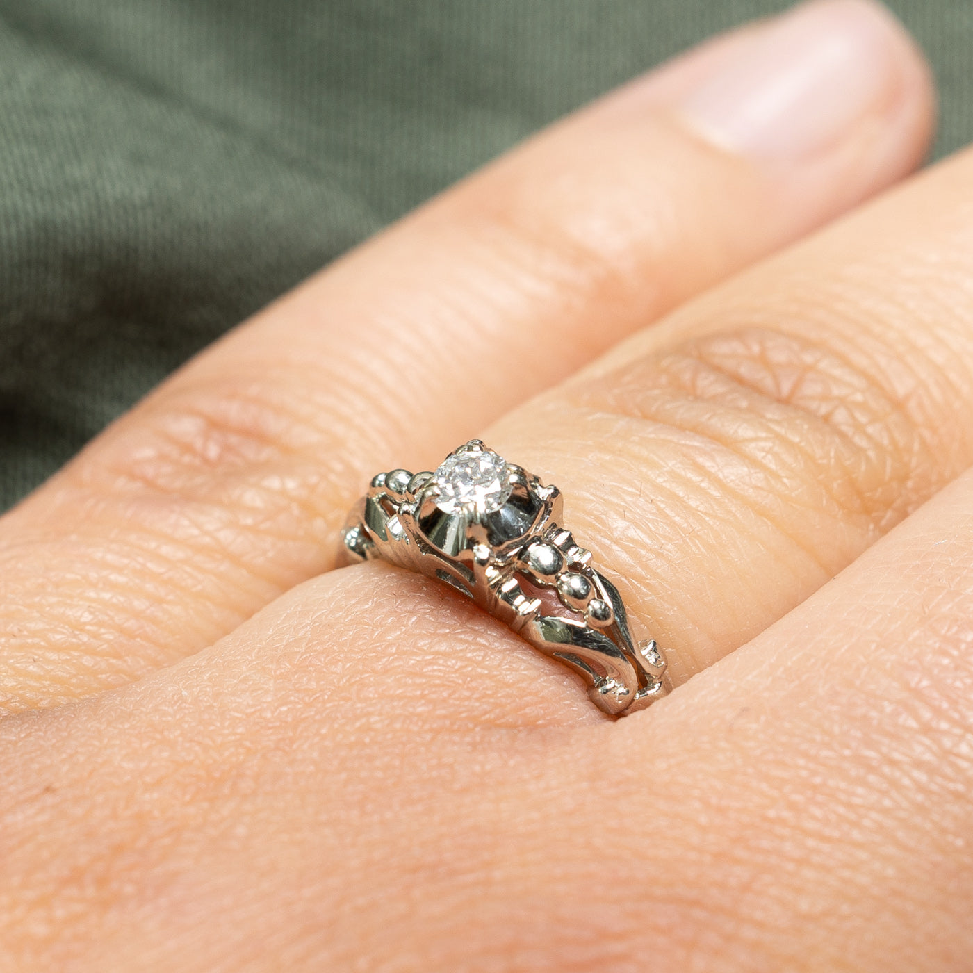 Vintage Old European Cut Diamond Engagement Ring | 0.15ct | Size 6.5 | Wedding Proposal, Anniversary Gift, Bridal Jewelry