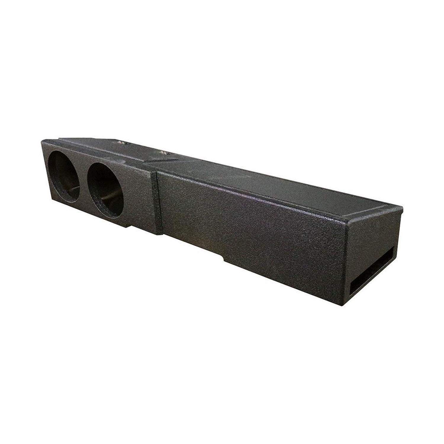 QPower Dual Port 8 Inch Subwoofer Box Enclosure - Underseat Down Fire Design for GMC & Chevy Crew Cab (2007-Present) | Black | Enhanced Bass for Trucks & Car Audio Systems | Perfect for Road Trips & Music Lovers