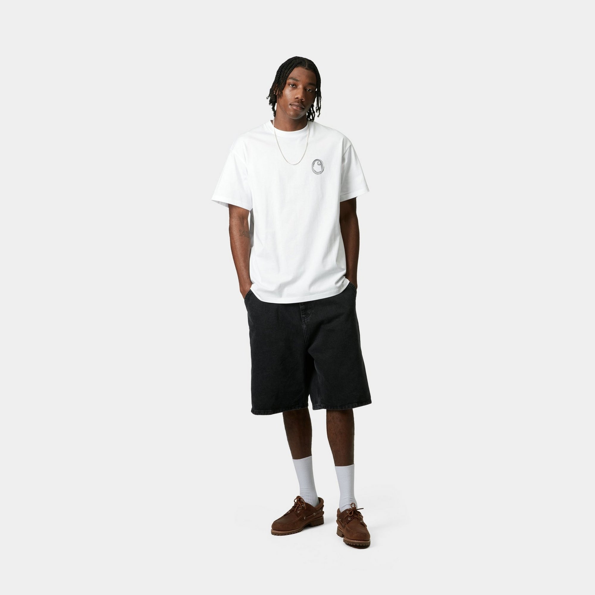 Linked Charms T-Shirt for Women - White & Silver | Trendy Graphic Tee for Casual Wear, Parties & Everyday Outfits