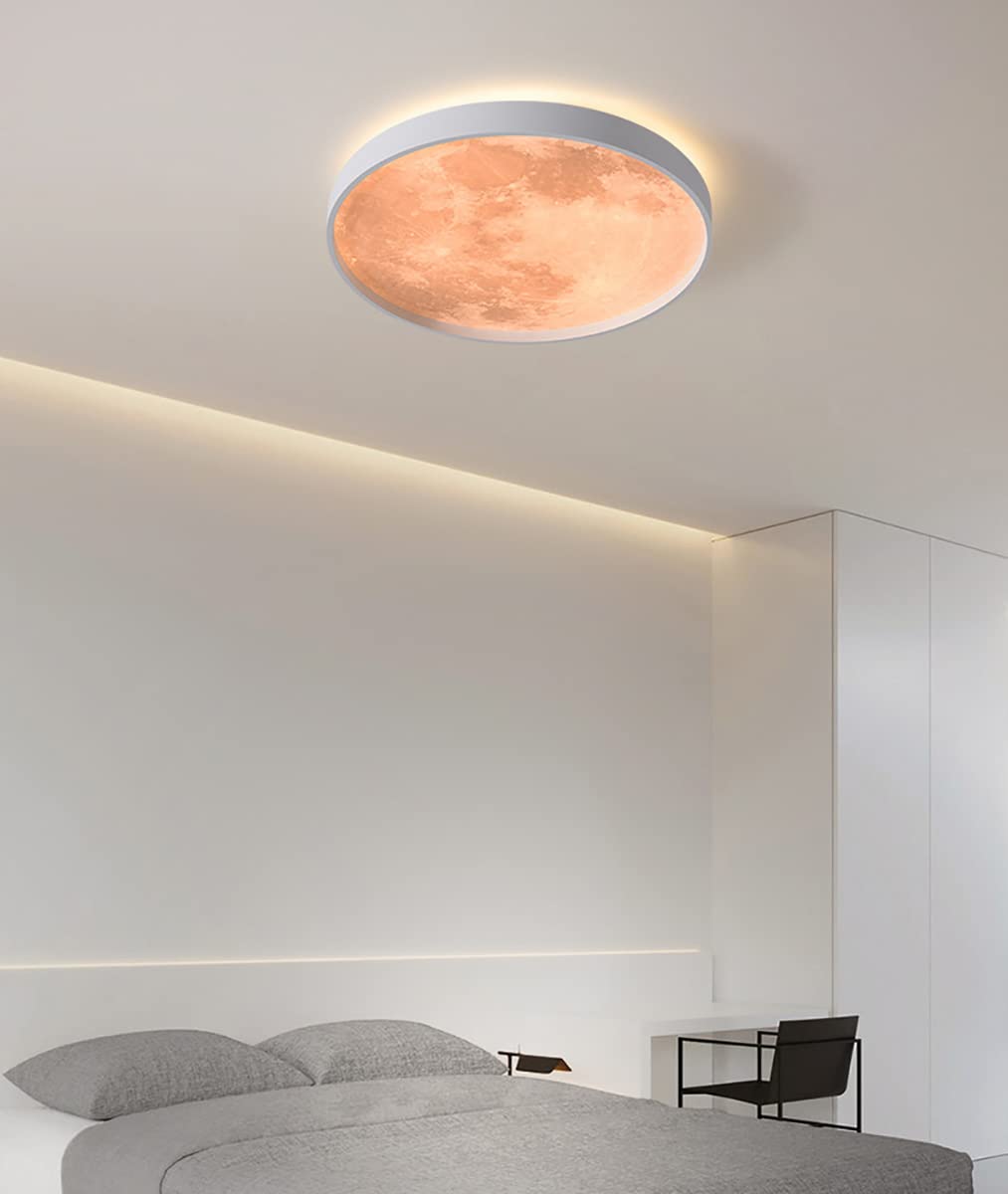 Dimmable LED Kids Ceiling Light - Creative Starry Sky Round Lamp for Children's Bedroom, Nursery, Playroom & Living Room | Energy Saving Night Light for Kids Room Decor & Relaxing Atmosphere (White)