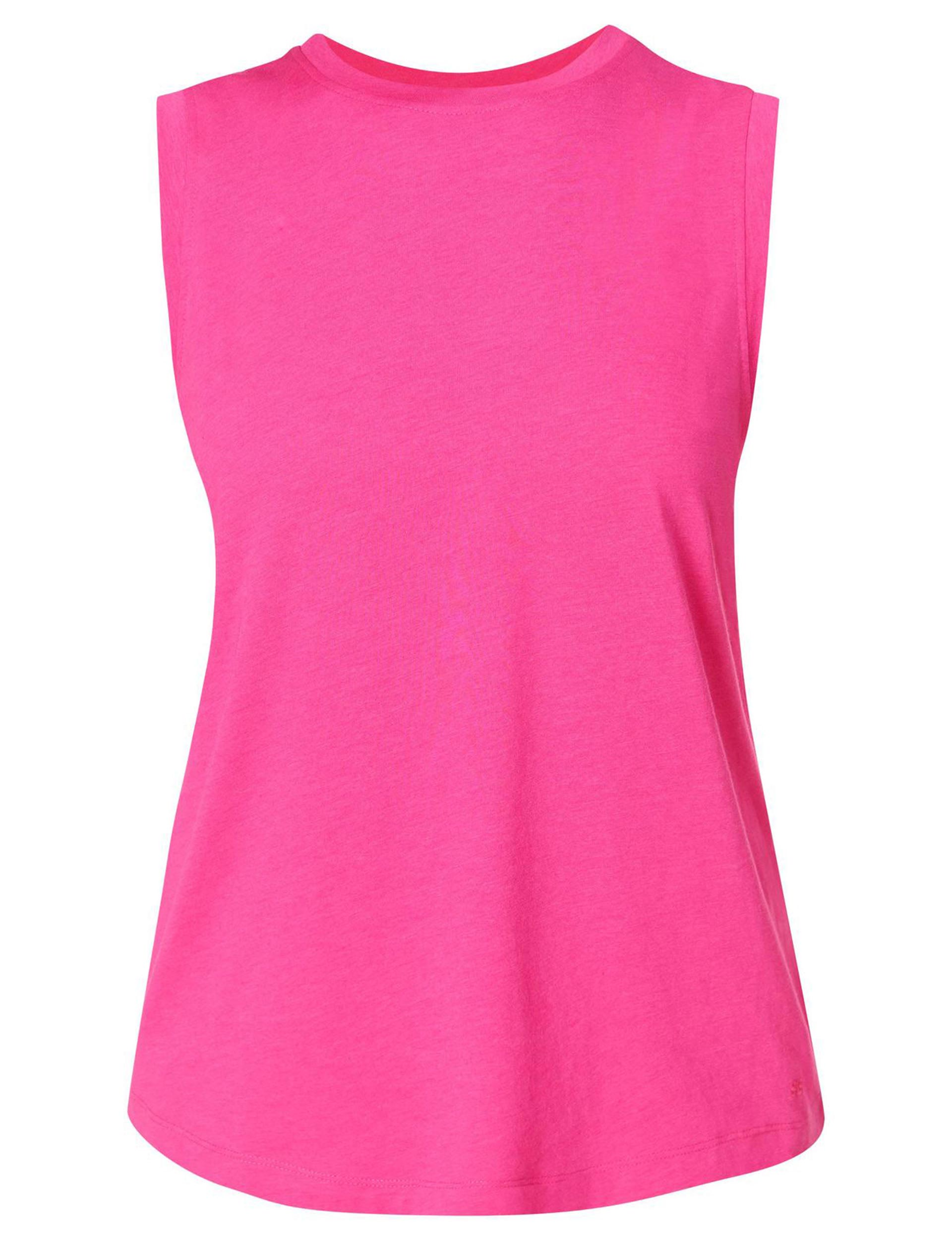 Essential Sleeveless Vest for Women - Fuchsia Pink | Lightweight Summer Layering Piece for Casual Outfits & Outdoor Activities
